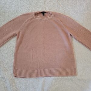 EILEEN FISHER Petite Light Pink Knit Crew Neck Long Sleeve Sweater